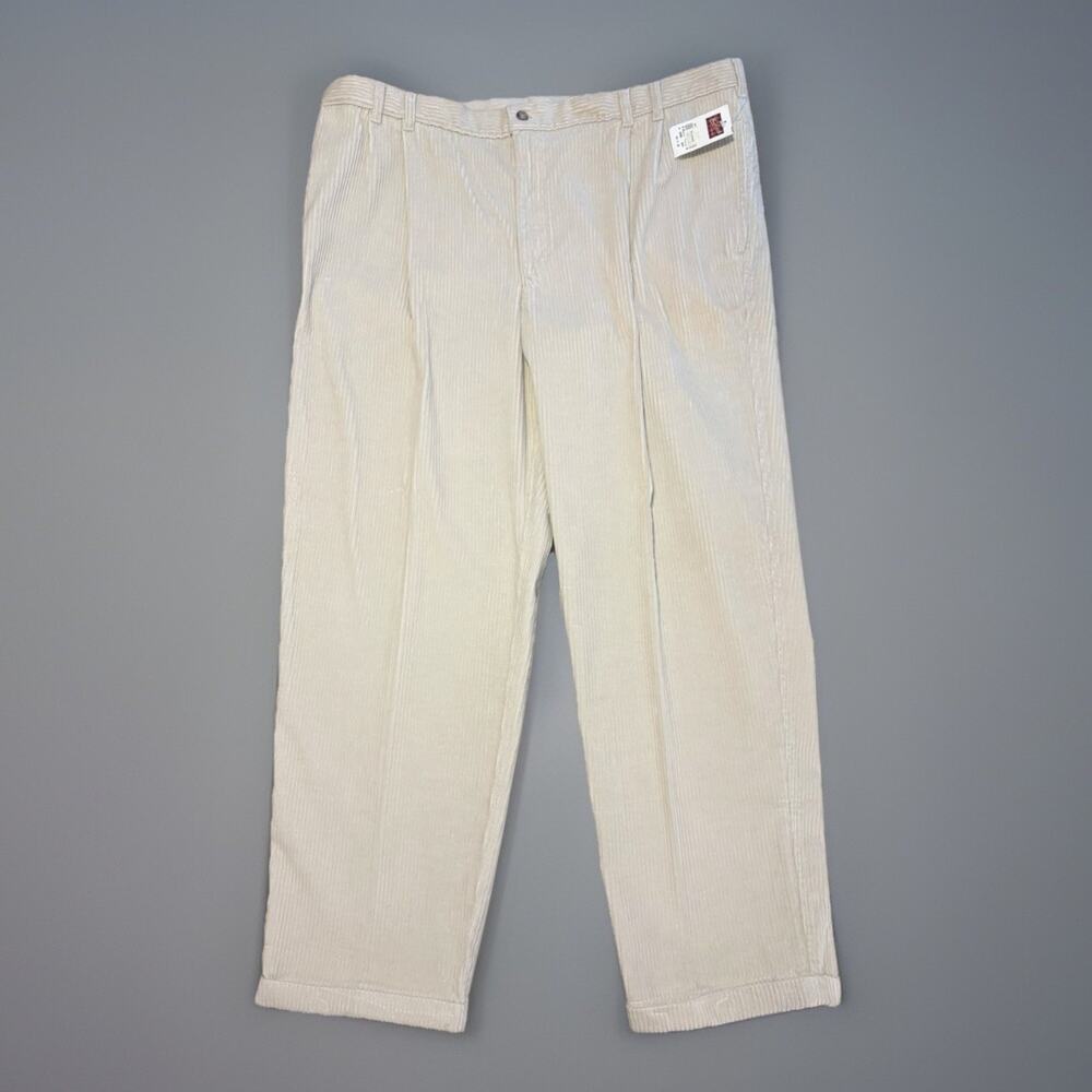 Vintage 90s Woolrich Corduroy Pants Men’s 42x32 Oatmeal Tan Wide Wale NWT Baggy